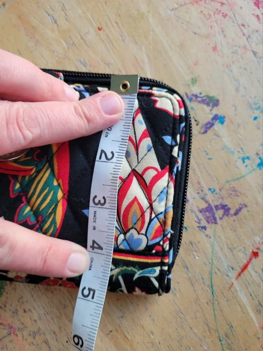 Vera Bradley Opera Versailles Wallet With Clasp, Black, Red, Blue, Cream, Floral - Picture 3 of 6